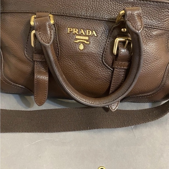 Prada Nappa Stripes Brown Leather Bag - Picture 2 of 12
